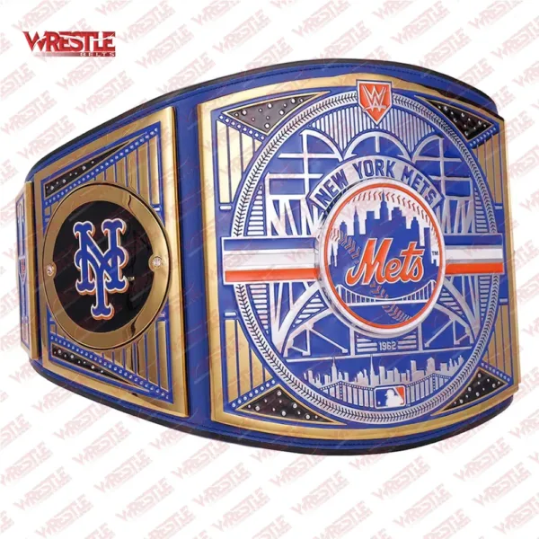 Official New York Mets WWE Legacy Championship Title Belt - Gold Plated